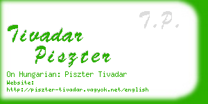 tivadar piszter business card